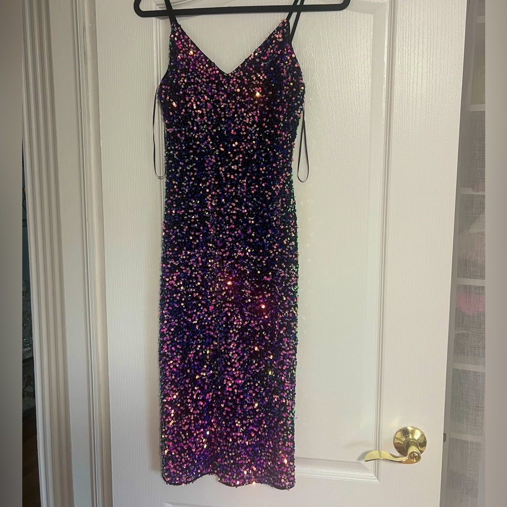 Soulmate sequin midi dress (holographic sequin)